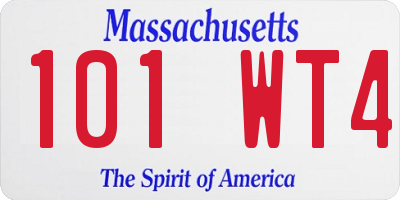 MA license plate 101WT4