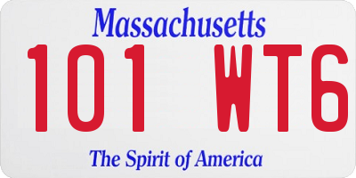 MA license plate 101WT6