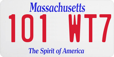 MA license plate 101WT7