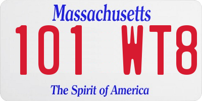 MA license plate 101WT8