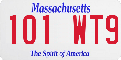 MA license plate 101WT9