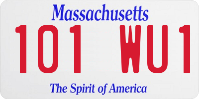 MA license plate 101WU1