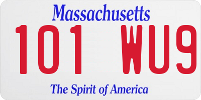 MA license plate 101WU9