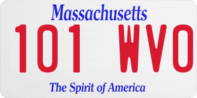 MA license plate 101WV0