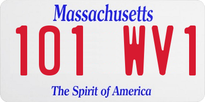 MA license plate 101WV1