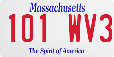 MA license plate 101WV3