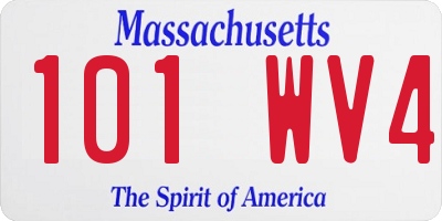 MA license plate 101WV4