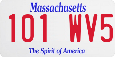 MA license plate 101WV5