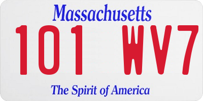 MA license plate 101WV7