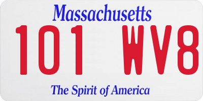 MA license plate 101WV8