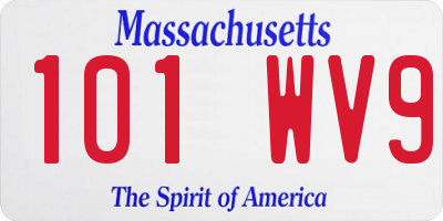 MA license plate 101WV9