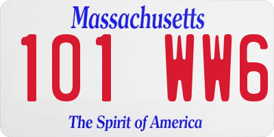 MA license plate 101WW6