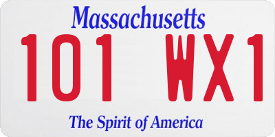 MA license plate 101WX1