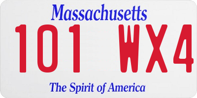MA license plate 101WX4