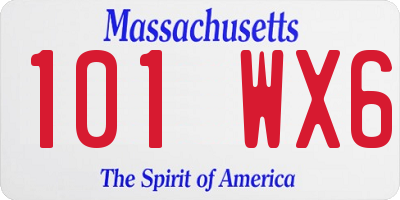 MA license plate 101WX6