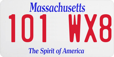 MA license plate 101WX8