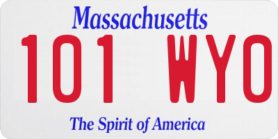 MA license plate 101WY0