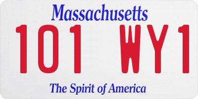 MA license plate 101WY1