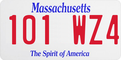 MA license plate 101WZ4