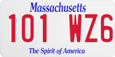 MA license plate 101WZ6