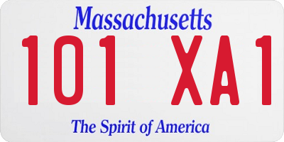 MA license plate 101XA1