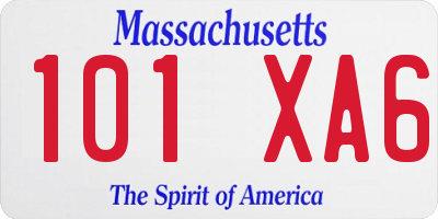 MA license plate 101XA6