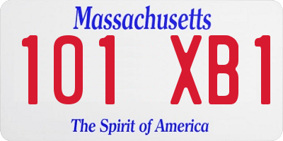 MA license plate 101XB1