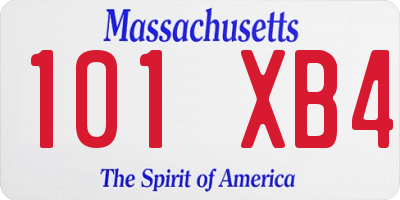 MA license plate 101XB4