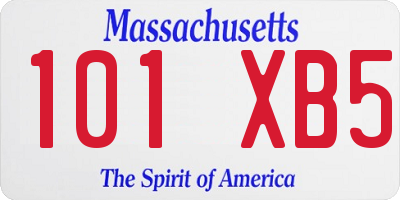 MA license plate 101XB5