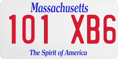 MA license plate 101XB6