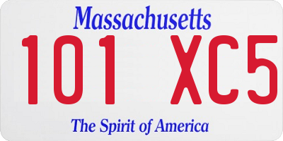 MA license plate 101XC5