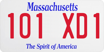 MA license plate 101XD1