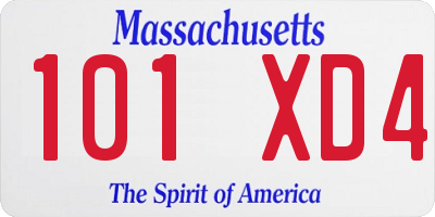 MA license plate 101XD4