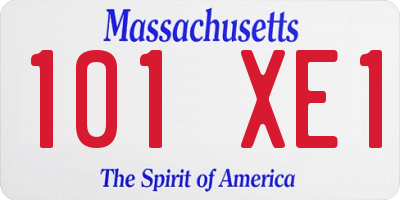MA license plate 101XE1