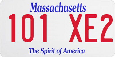 MA license plate 101XE2