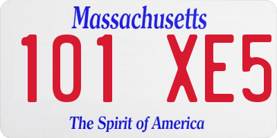 MA license plate 101XE5