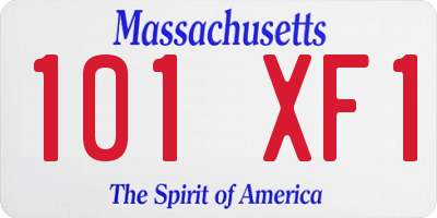 MA license plate 101XF1