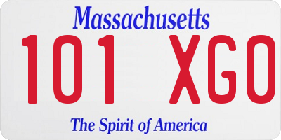 MA license plate 101XG0