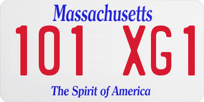 MA license plate 101XG1