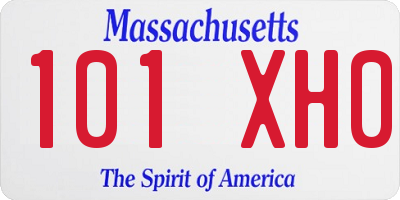 MA license plate 101XH0