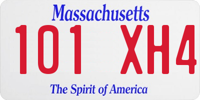 MA license plate 101XH4