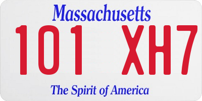 MA license plate 101XH7