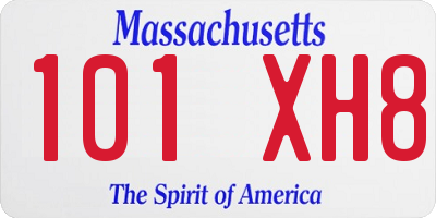 MA license plate 101XH8