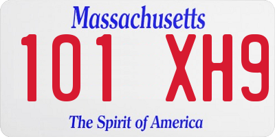 MA license plate 101XH9