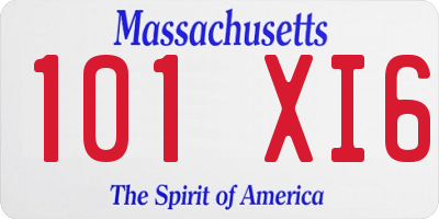 MA license plate 101XI6