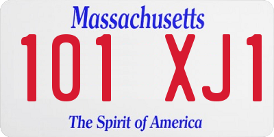 MA license plate 101XJ1