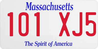 MA license plate 101XJ5