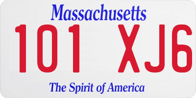 MA license plate 101XJ6