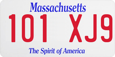 MA license plate 101XJ9