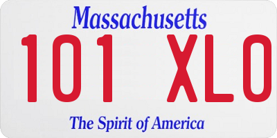 MA license plate 101XL0